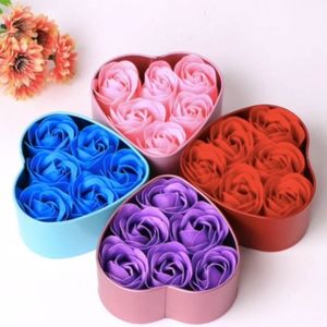 Scented Handmade Rose Soap in Heart Tin